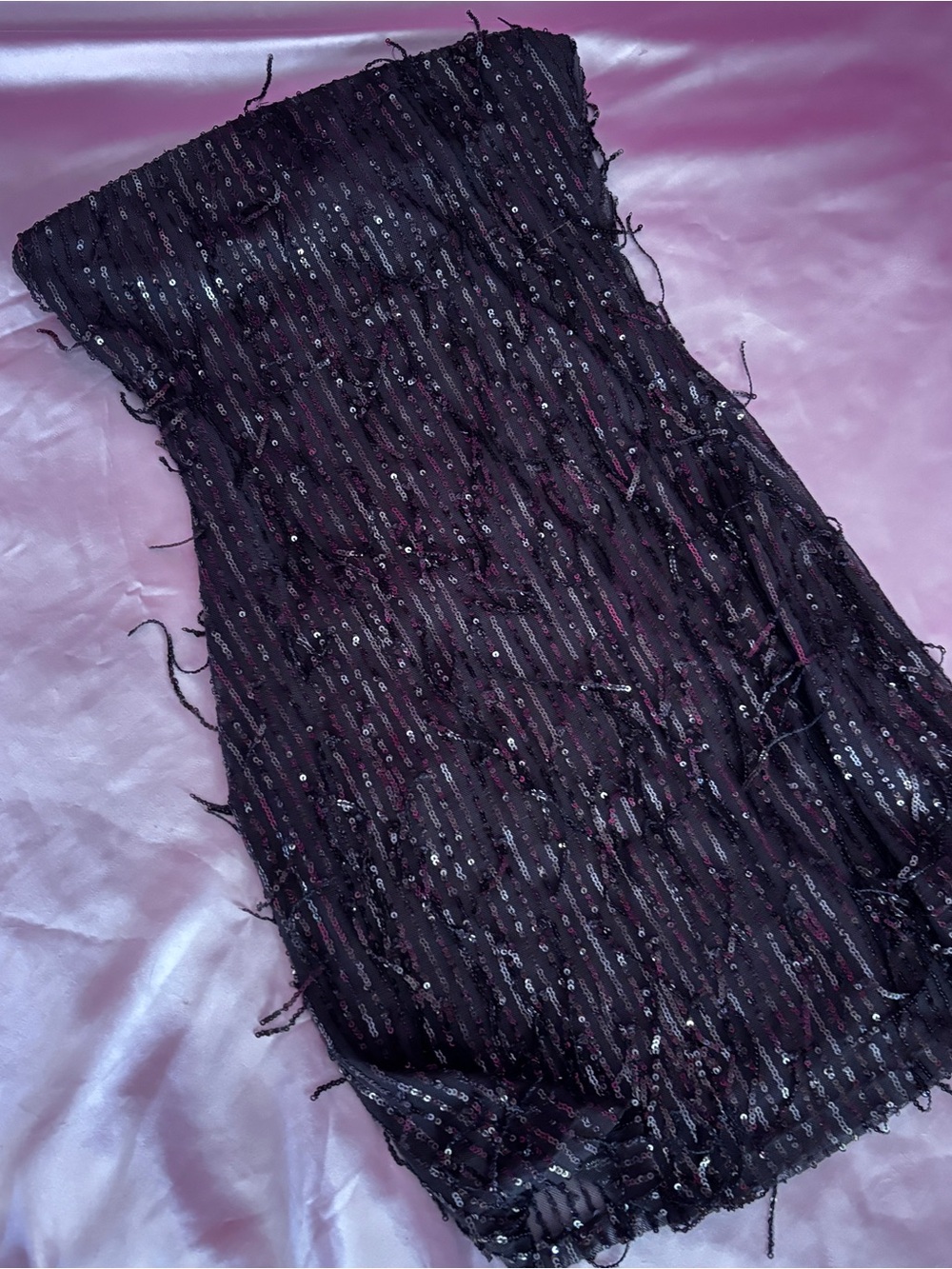 wild fable Black Sequin Strapless Dress